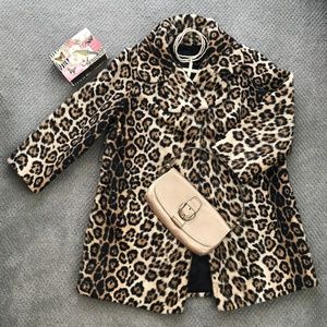 Vintage 60's Faux Fur Leopard Coat